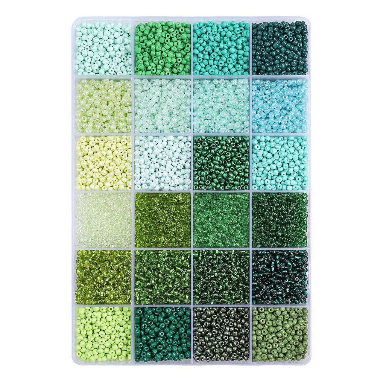 John Bead 12500pcs Assorted 24 Colors Glass Seed Beads 8/0 Jewelry Making Bead Box